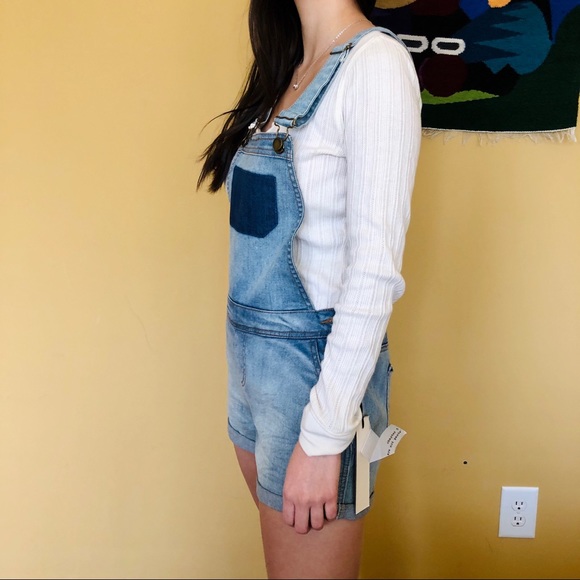 Forever 21 Denim Overalls Shorts Jeans One Piece - Picture 5 of 16